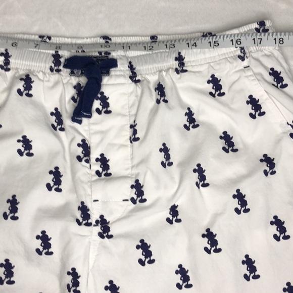 Disney Mickey Mouse Cotton Lounge Pajama Pants White with Navy Print XL - Picture 10 of 11